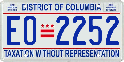 DC license plate EO2252