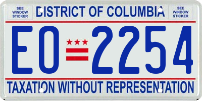 DC license plate EO2254