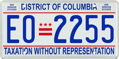 DC license plate EO2255