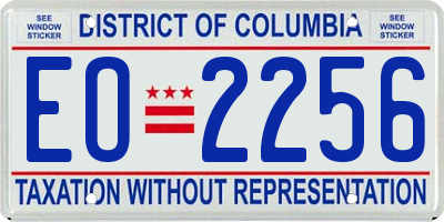 DC license plate EO2256