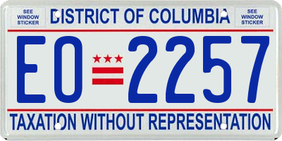 DC license plate EO2257