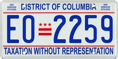 DC license plate EO2259