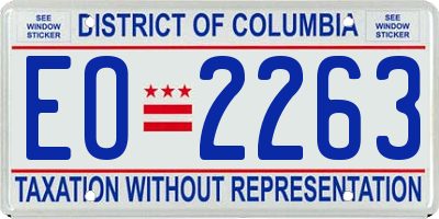 DC license plate EO2263
