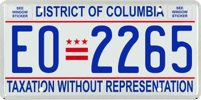 DC license plate EO2265