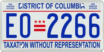 DC license plate EO2266