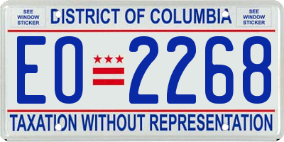 DC license plate EO2268