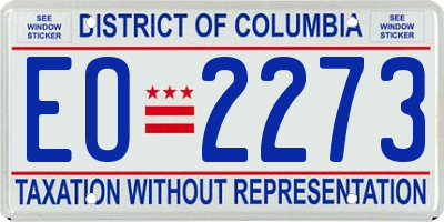 DC license plate EO2273