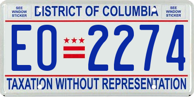 DC license plate EO2274