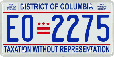 DC license plate EO2275