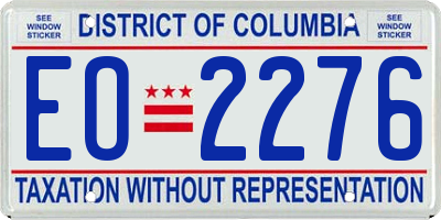 DC license plate EO2276
