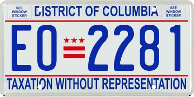 DC license plate EO2281