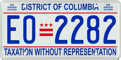 DC license plate EO2282