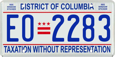 DC license plate EO2283