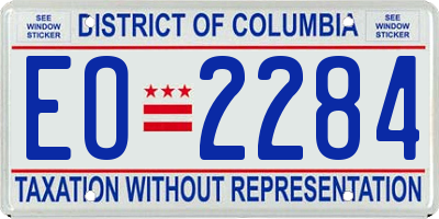 DC license plate EO2284