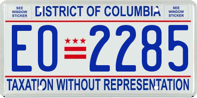 DC license plate EO2285