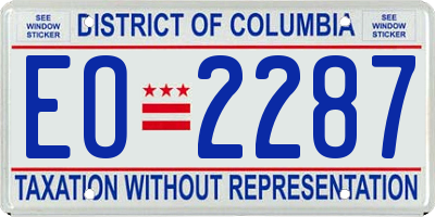 DC license plate EO2287