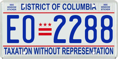 DC license plate EO2288