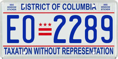 DC license plate EO2289