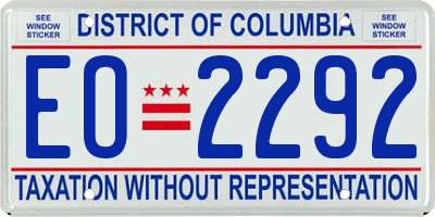 DC license plate EO2292