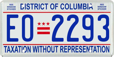 DC license plate EO2293
