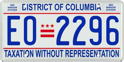DC license plate EO2296