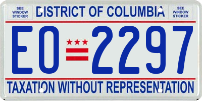 DC license plate EO2297