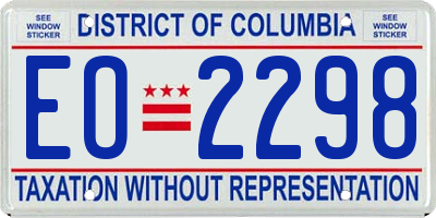 DC license plate EO2298