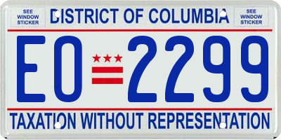 DC license plate EO2299