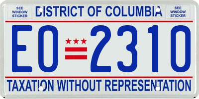 DC license plate EO2310