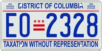 DC license plate EO2328