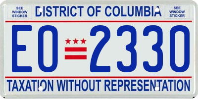 DC license plate EO2330