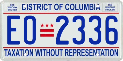 DC license plate EO2336