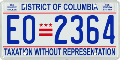 DC license plate EO2364
