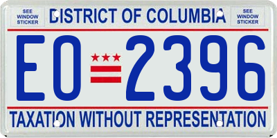 DC license plate EO2396