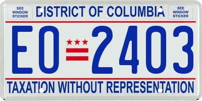 DC license plate EO2403