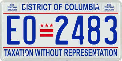 DC license plate EO2483