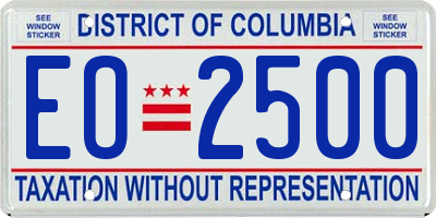DC license plate EO2500
