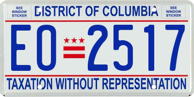 DC license plate EO2517