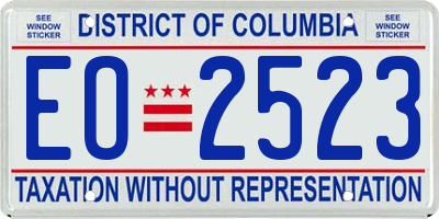 DC license plate EO2523