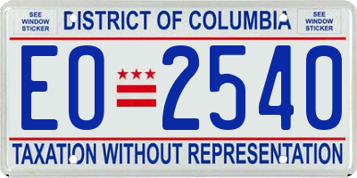 DC license plate EO2540