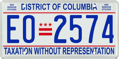 DC license plate EO2574