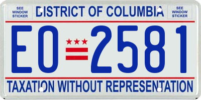 DC license plate EO2581