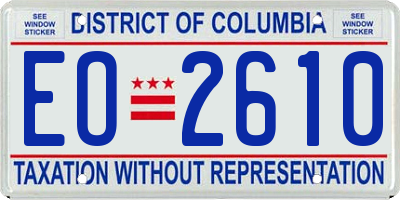 DC license plate EO2610