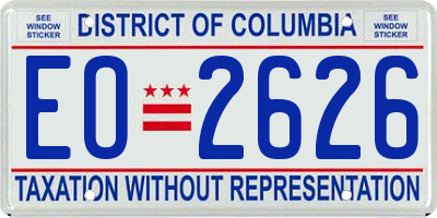 DC license plate EO2626