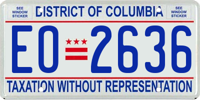 DC license plate EO2636