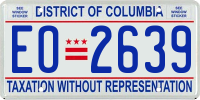 DC license plate EO2639