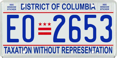 DC license plate EO2653