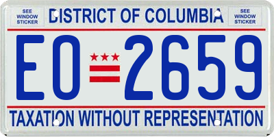 DC license plate EO2659