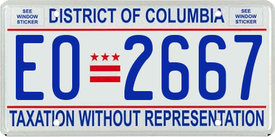 DC license plate EO2667