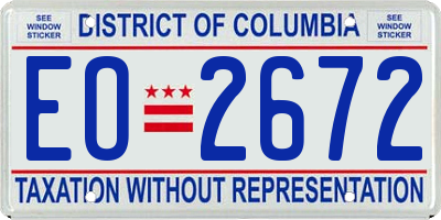 DC license plate EO2672